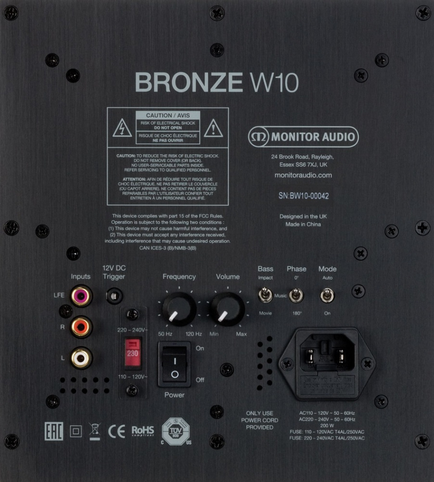 Monitor Audio Bronze W10 6G subwoofer, valnöt