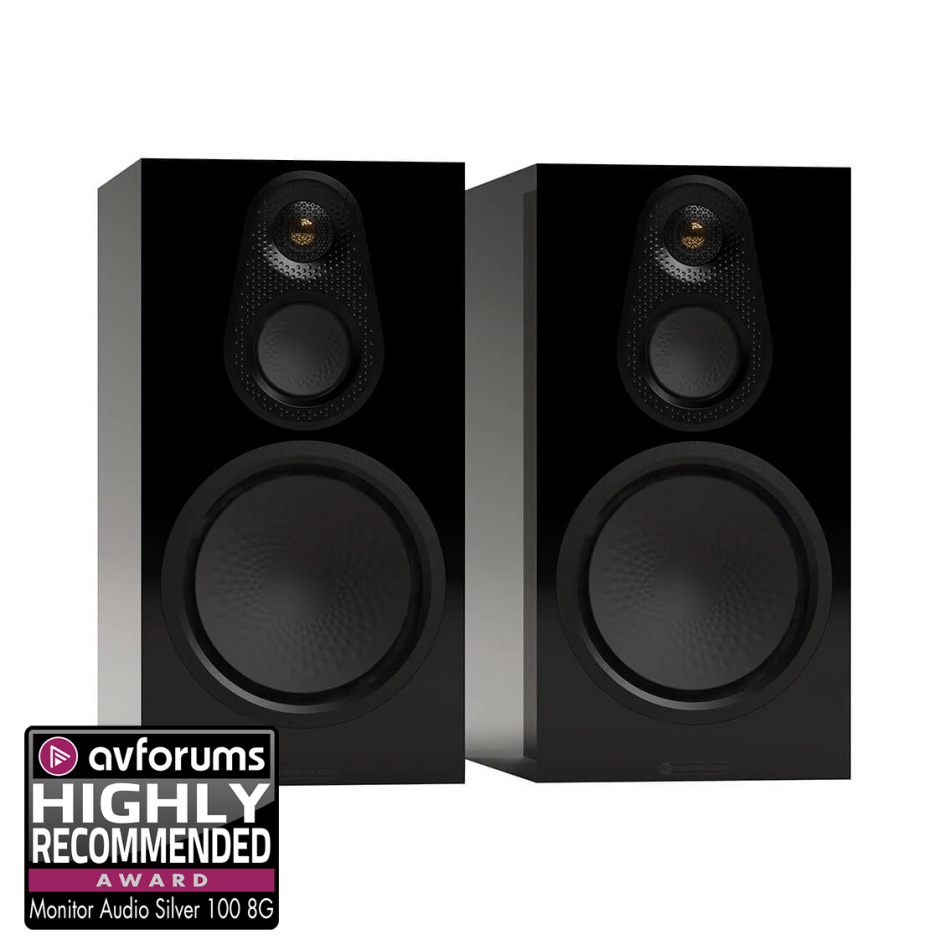 Monitor Audio Silver 100 8G stativhögtalare, pianosvart par