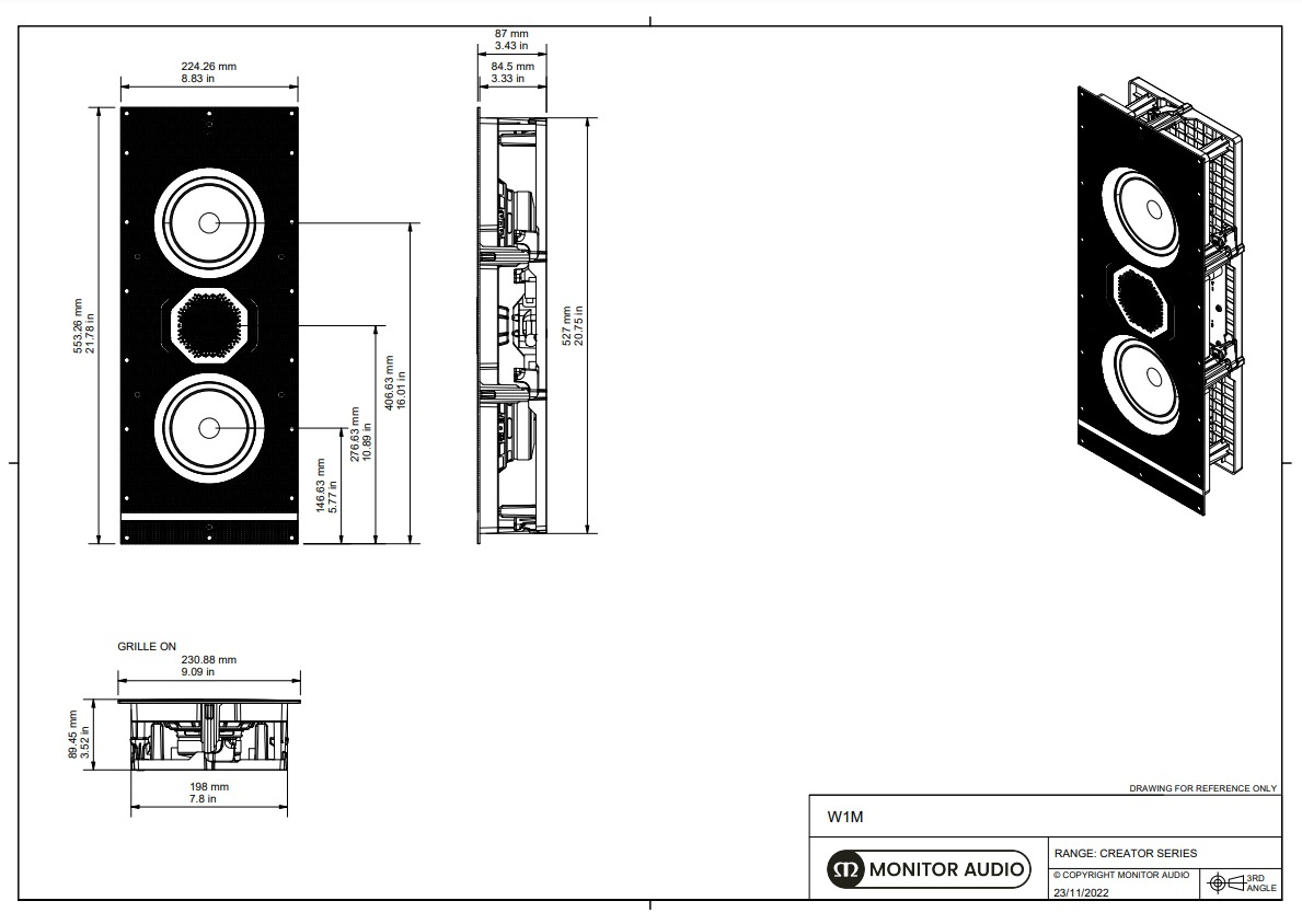 Monitor Audio Creator W1M inbyggnadshögtalare, styck