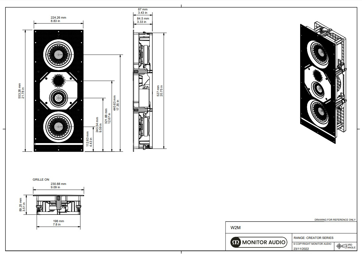 Monitor Audio Creator W2M inbyggnadshögtalare, styck