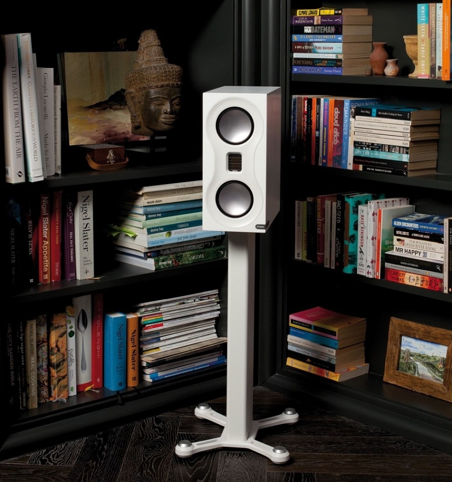 Monitor Audio Studio, stativhögtalare vitt par