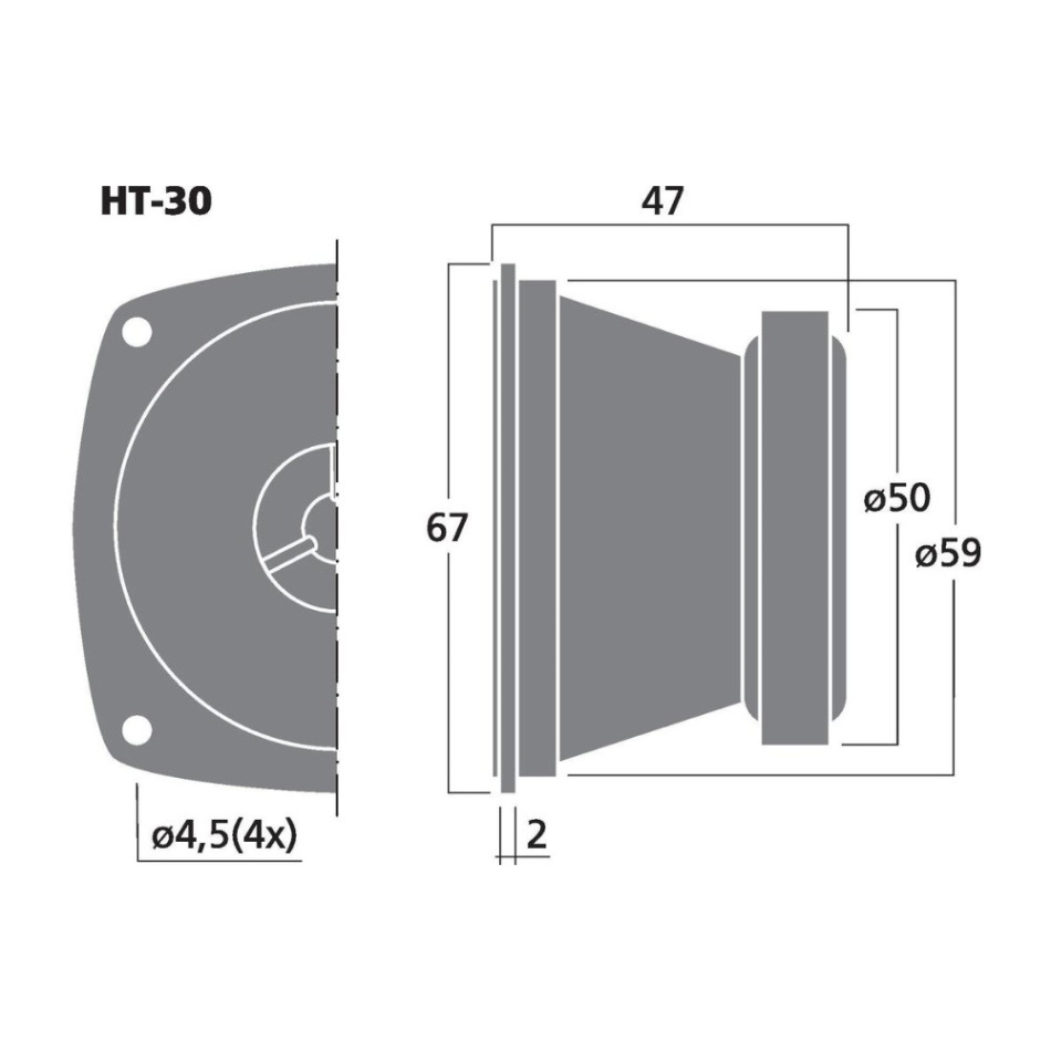 Monacor HT-30 Högtalarelement PA-diskant