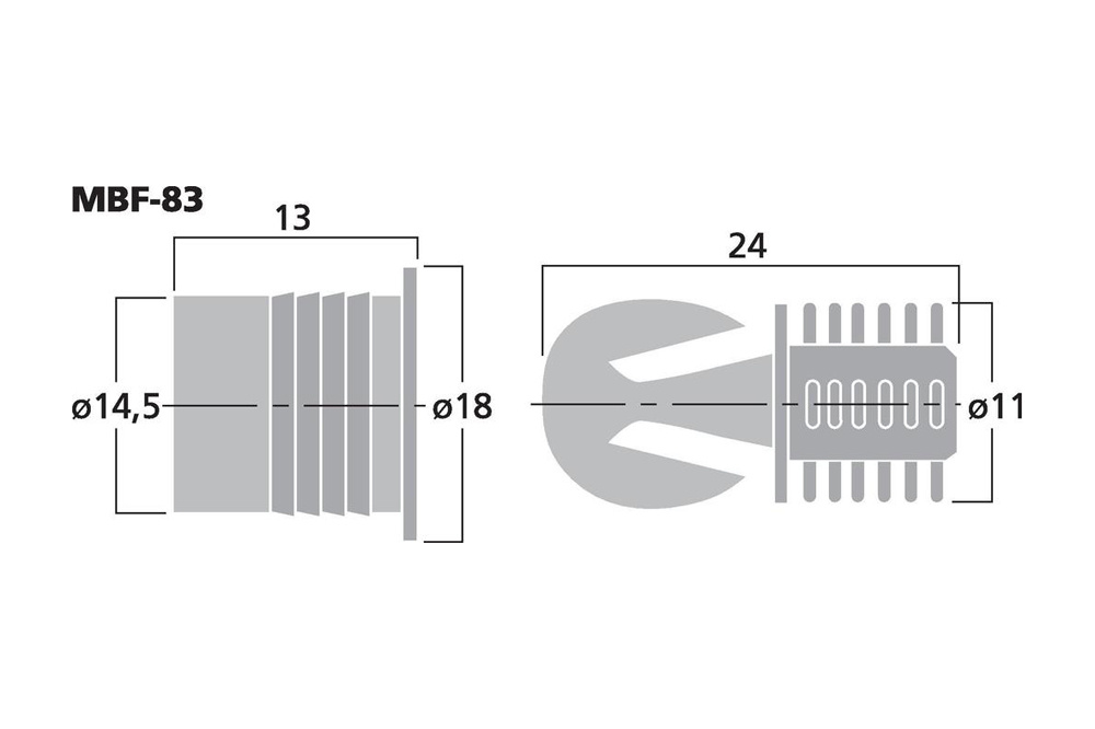 Monacor MBF-83 hållare högtalargaller, 8-pack