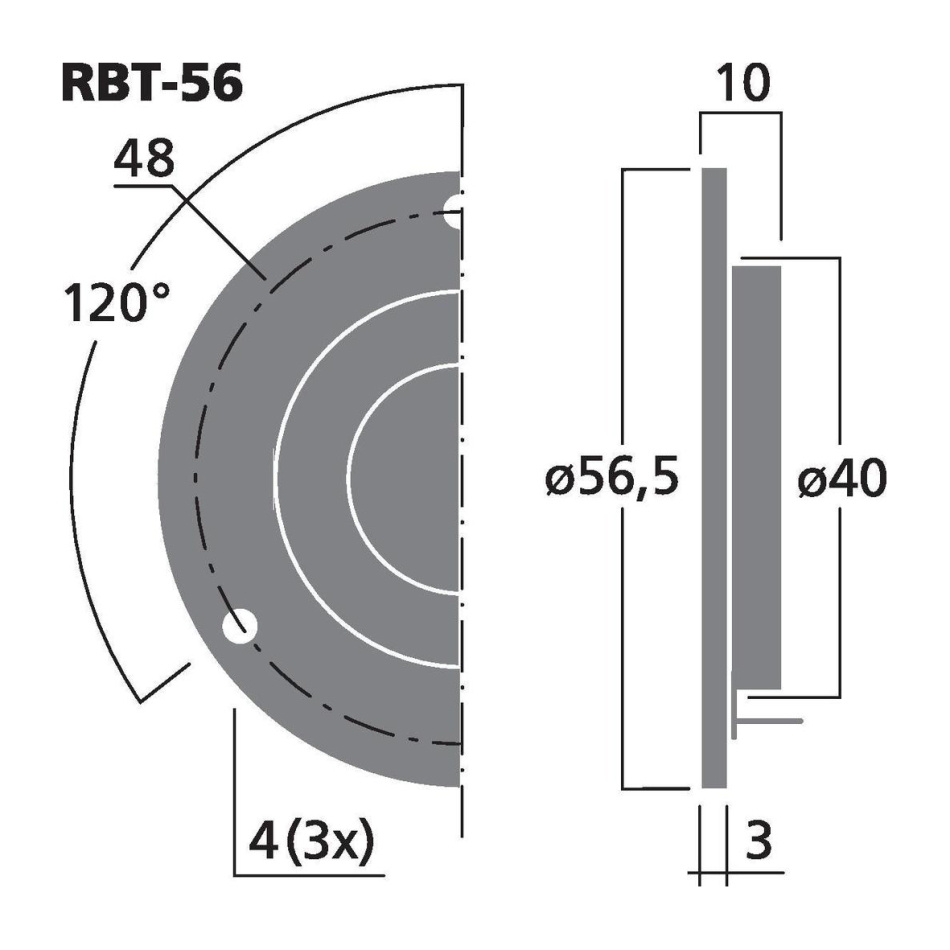 Monacor RBT-56 högtalarelement banddiskant