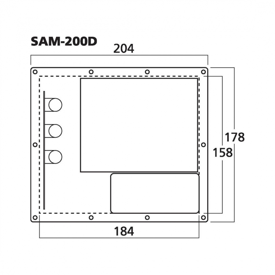 Monacor SAM-200D inbyggnadsförstärkare för subwoofer