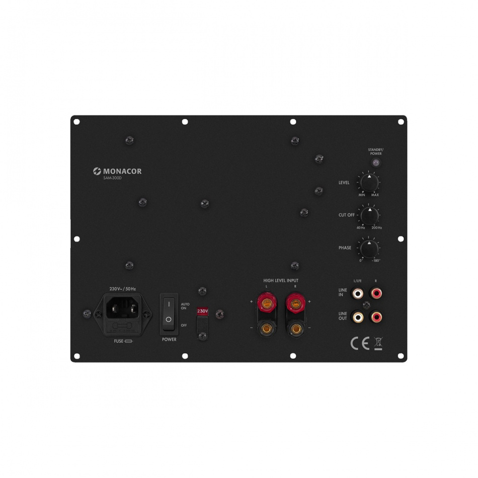 Monacor SAM-300D inbyggnadsförstärkare för subwoofer