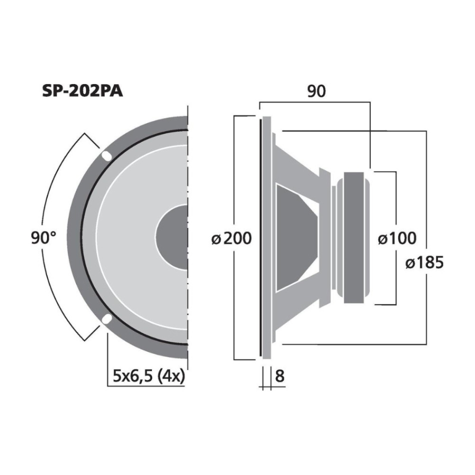 Monacor SP-202PA mellanregister/baselement
