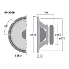 Monacor SP-300P högtalarelement baselement 12 Monacor SP-300P högtalarelement baselement 12