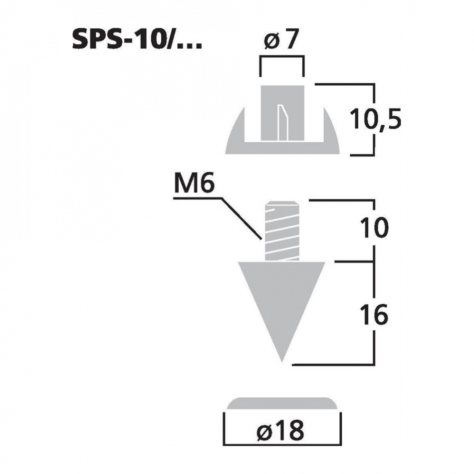 Monacor SPS10-Black Chrome spikes i metall, 4-pack