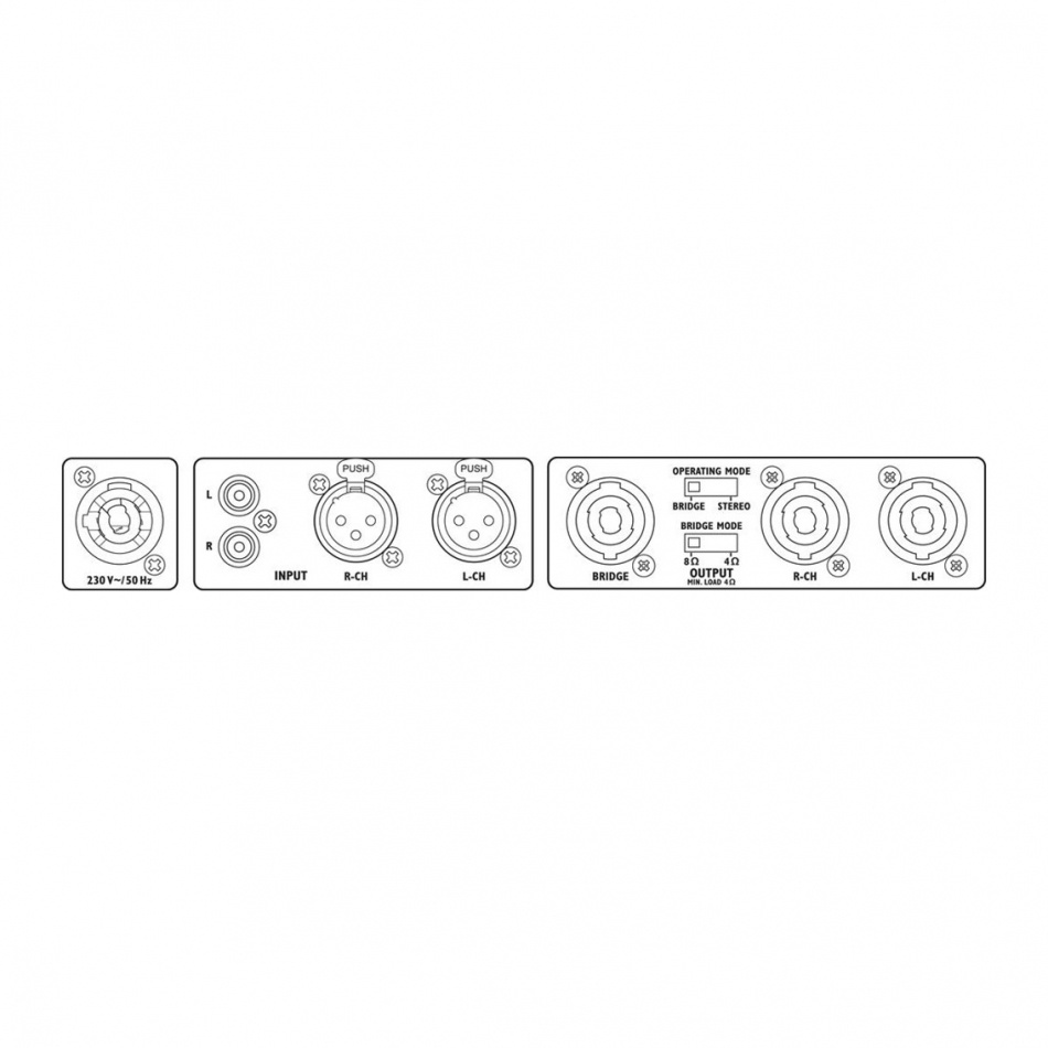 IMG Stageline STA-1000D PA-slutsteg med Pascal-moduler, 2x280 Watt