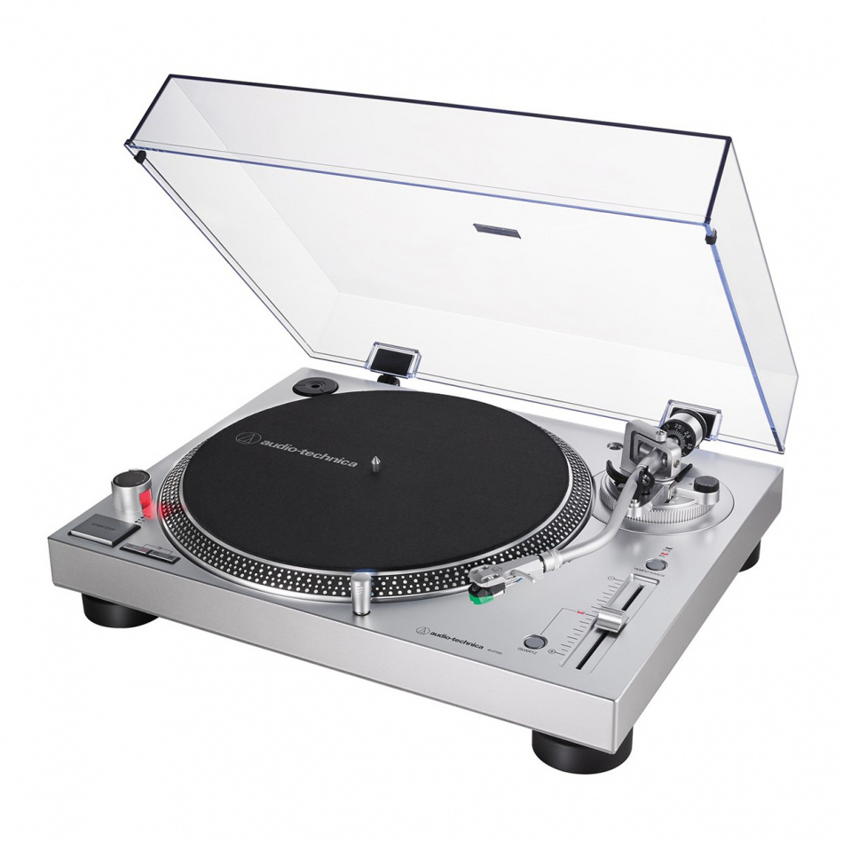 Audio Technica AT-LP120XUSB vinylspelare med RIAA-steg och USB, silver