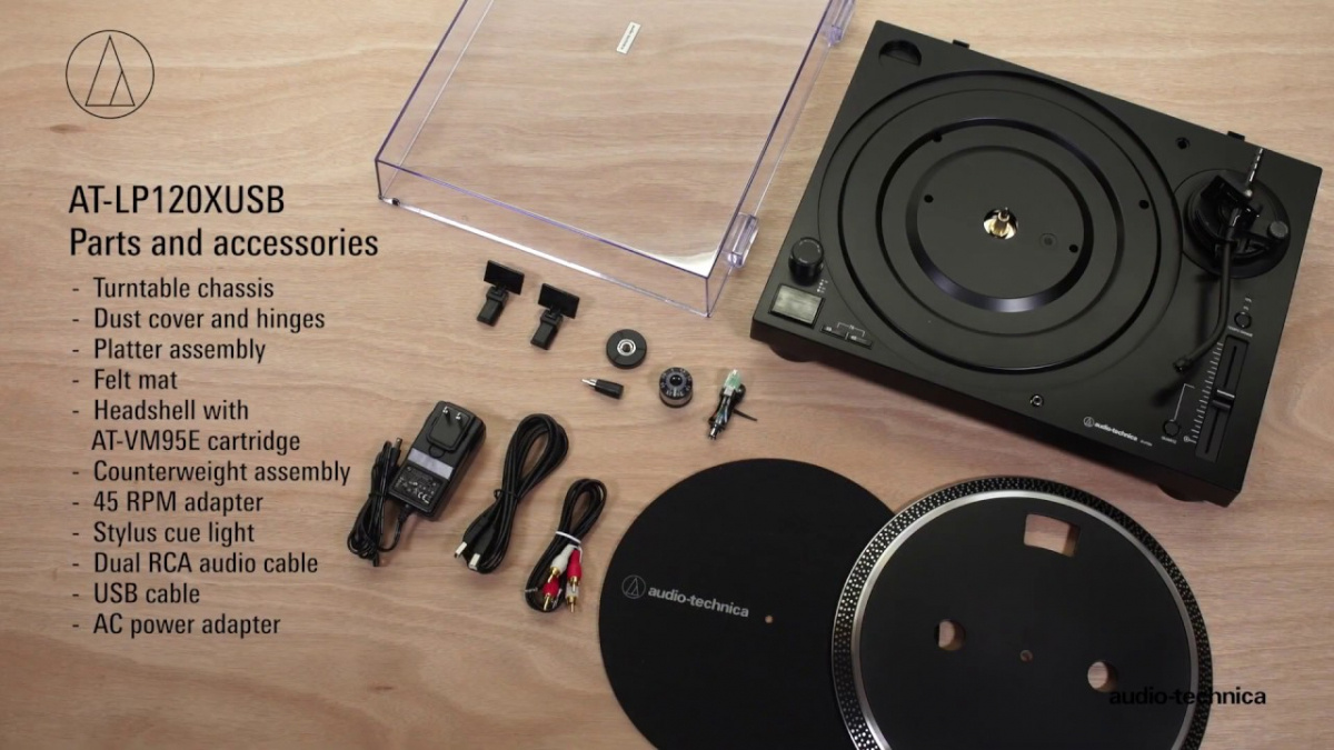 Audio Technica AT-LP120XUSB vinylspelare med RIAA-steg och USB, silver