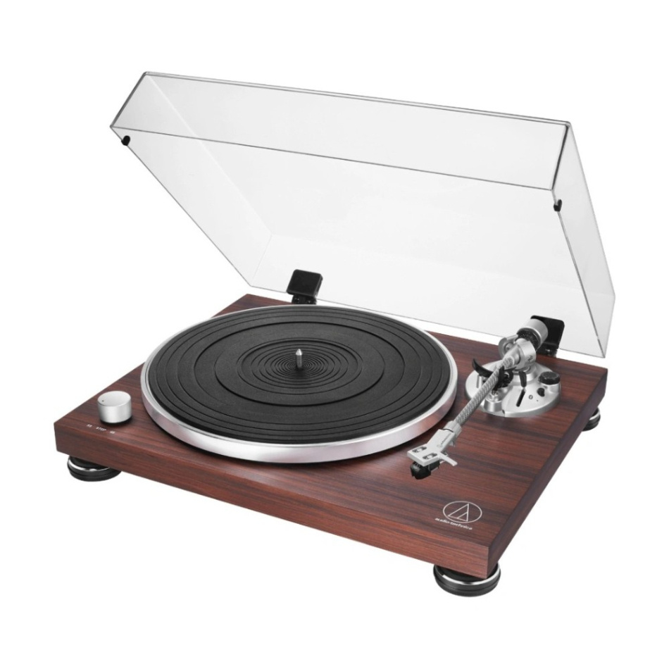 Audio-Technica AT-LPW50BT-RW skivspelare med Bluetooth & RIAA, valnöt