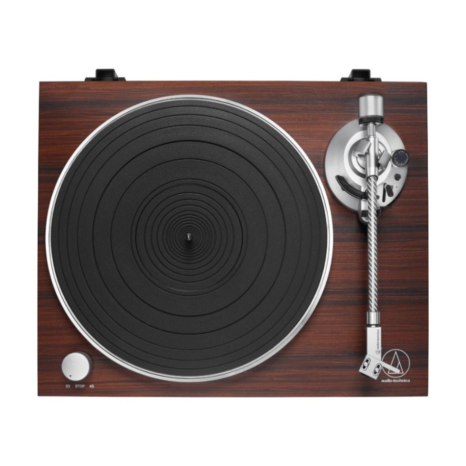 Audio-Technica AT-LPW50BT-RW skivspelare med Bluetooth & RIAA, valnöt