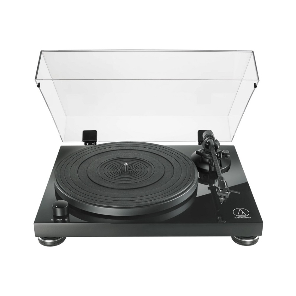 Audio-Technica AT-LPW50PB skivspelare med inbyggt RIAA & AT-VM95E pickup, svart