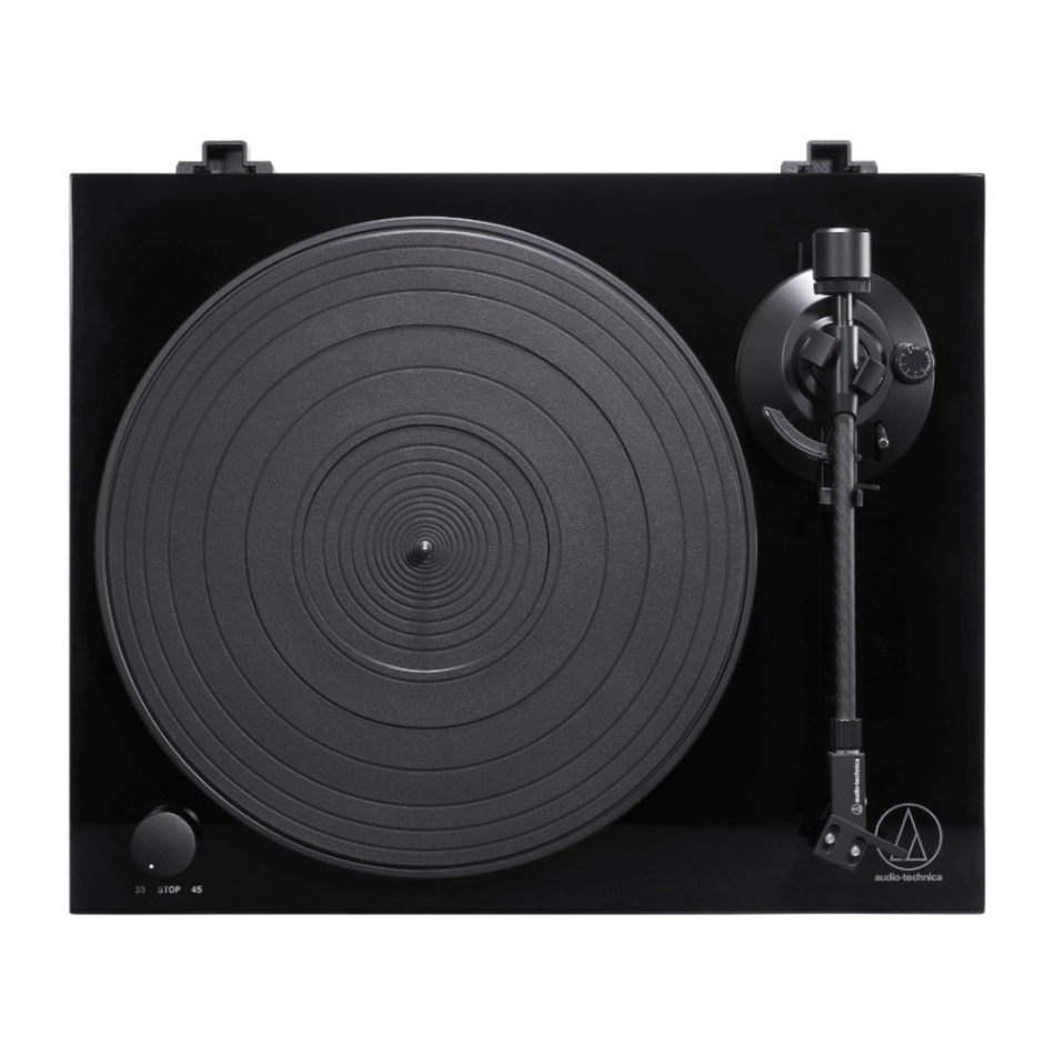 Audio-Technica AT-LPW50PB skivspelare med inbyggt RIAA & AT-VM95E pickup, svart