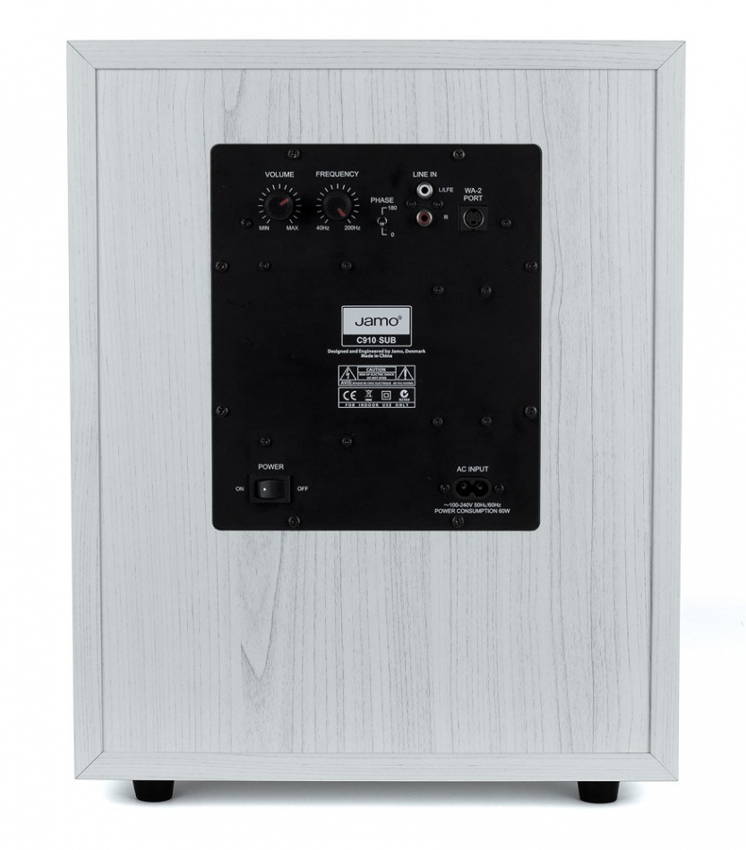 Jamo Concert C910 SUB, aktiv subwoofer vit