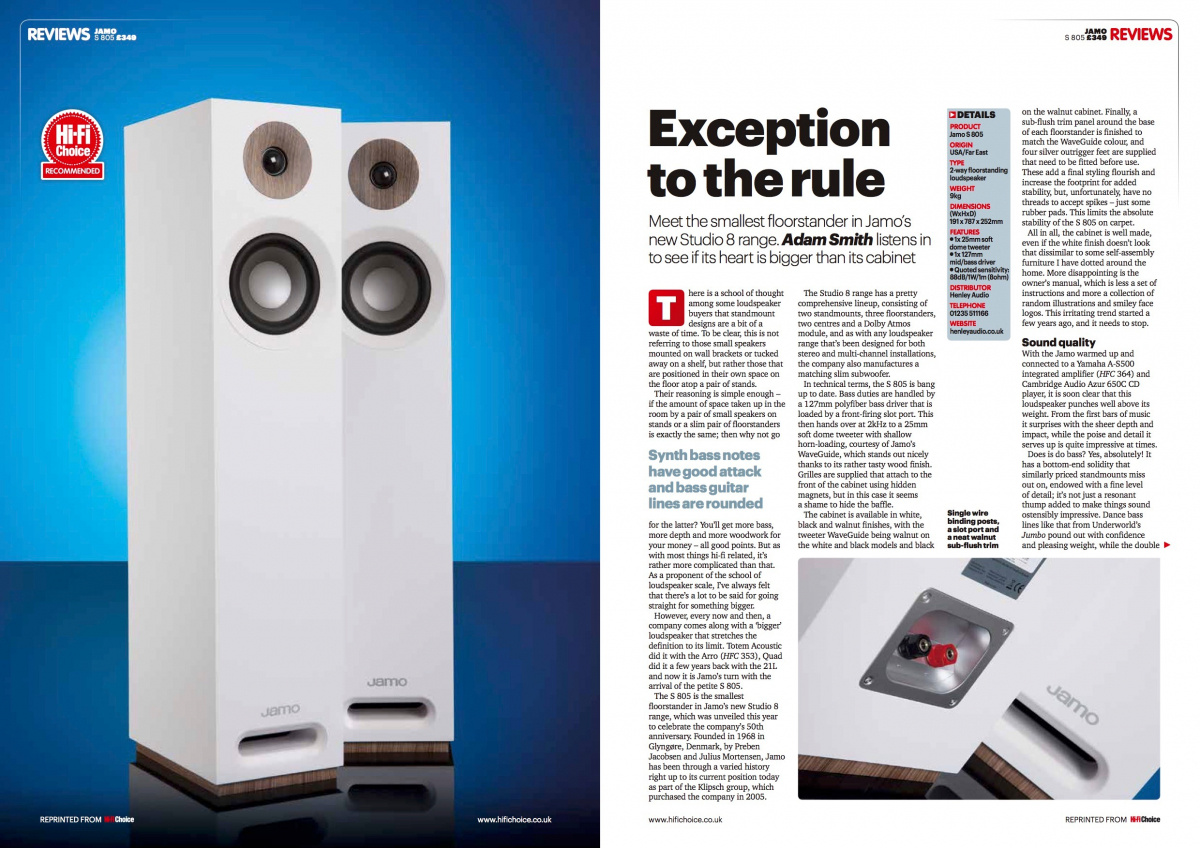 Jamo Studio-8 S805 golvhögtalare, svart par