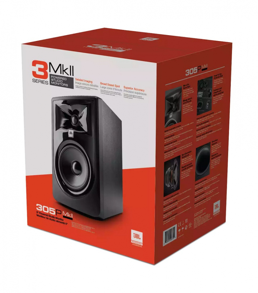 JBL 305P MKII aktiv studiomonitor med XLR & Tele, styck
