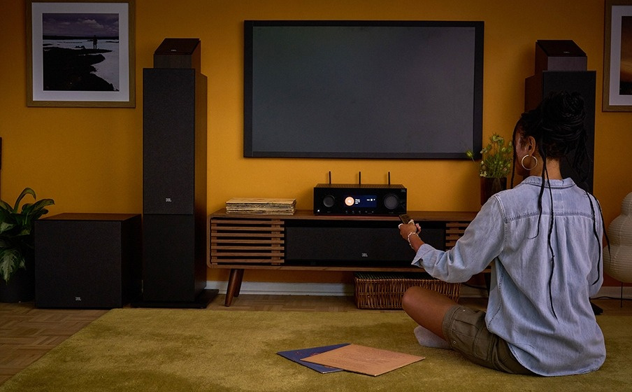 JBL MA9100HP hemmabioförstärkare 9.2 med Dirac Live, Atmos & Nätverksstreaming, svart