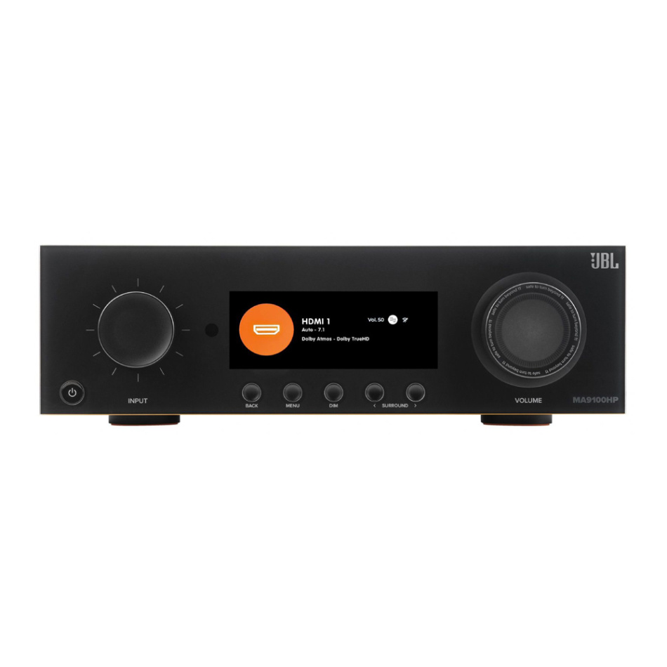 JBL MA9100HP hemmabioförstärkare 9.2 med Dirac Live, Atmos & Nätverksstreaming, svart