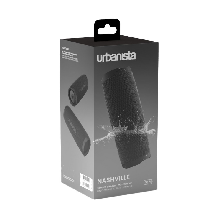 Urbanista Nashville bärbar Bluetooth-högtalare, Midnight Black
