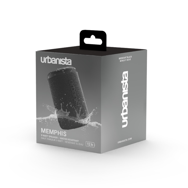 Urbanista Memphis kompakt bärbar Bluetooth-högtalare, Midnight Black