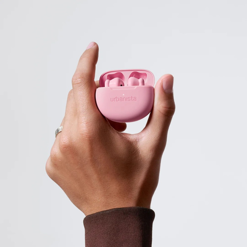 Urbanista Austin 2 trådlösa hörlurar med Bluetooth & IPX4-klassade, Blossom Pink