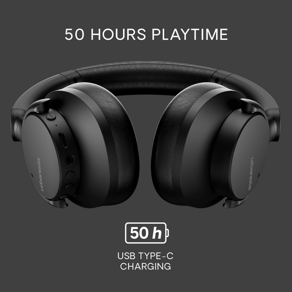 Urbanista Valencia trådlösa over-ear hörlurar med brusreducering, Midnight Black