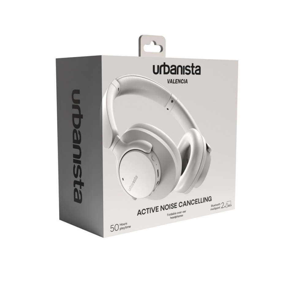 Urbanista Valencia trådlösa over-ear hörlurar med brusreducering, Cloud White
