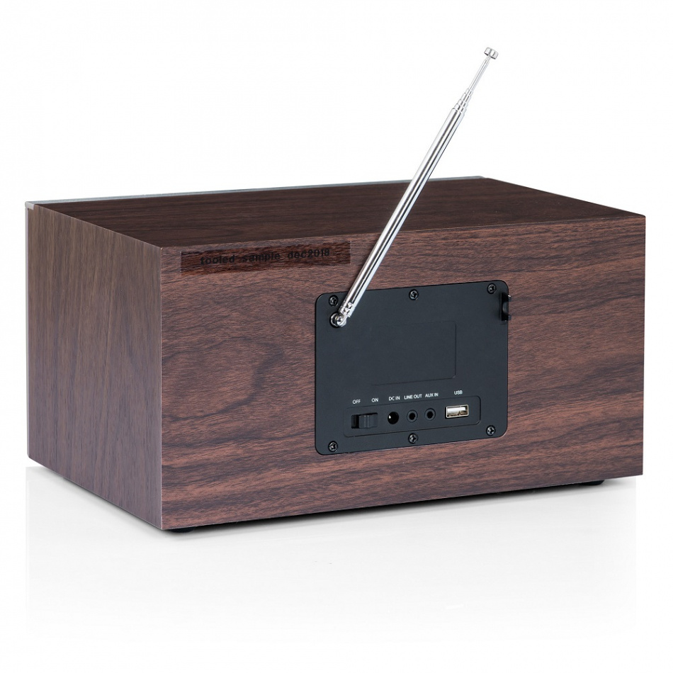 Tangent Elio Mono DAB/FM-radio med Wifi & Bluetooth, valnöt/aluminium