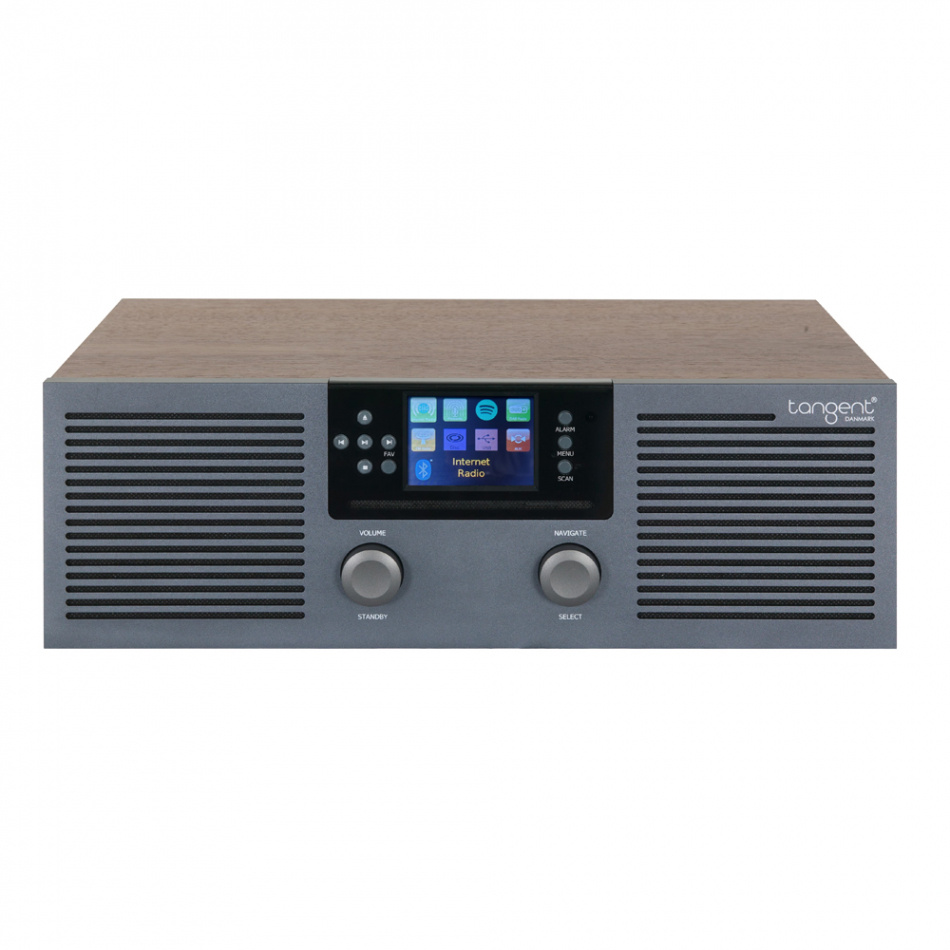 Tangent Radio Fem kompakt musiksystem med Bluetooth, CD & radio, valnöt