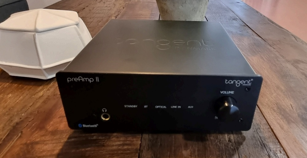 Tangent PreAmp II stereoförsteg med Bluetooth, RIAA-steg och XLR-utgång, svart