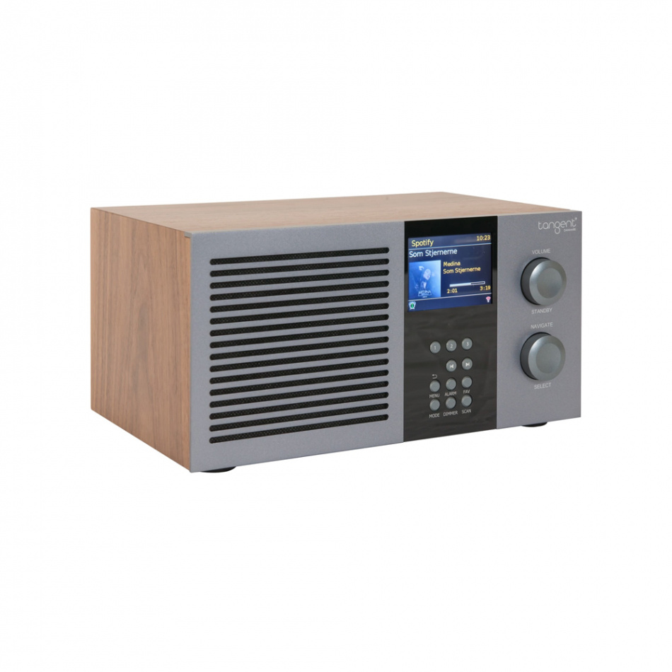 Tangent Radio Tre kompakt musiksystem med Bluetooth & radio, valnöt
