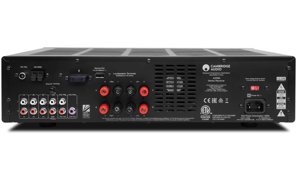 Cambridge Audio AXR85 stereoförstärkare med RIAA-steg & Bluetooth