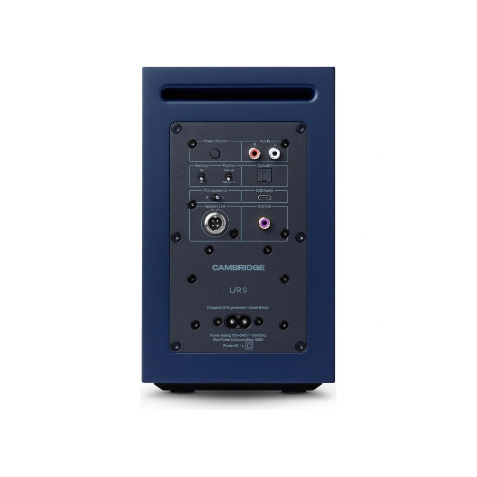 Cambridge Audio L/R S aktiva stereohögtalare med Bluetooth & DAC, blått par