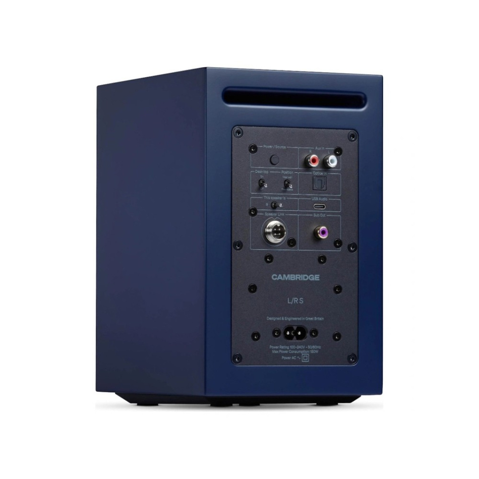 Cambridge Audio L/R S aktiva stereohögtalare med Bluetooth & DAC, blått par