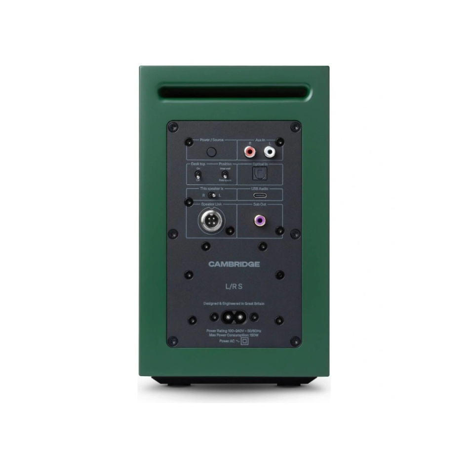 Cambridge Audio L/R S aktiva stereohögtalare med Bluetooth & DAC, grönt par