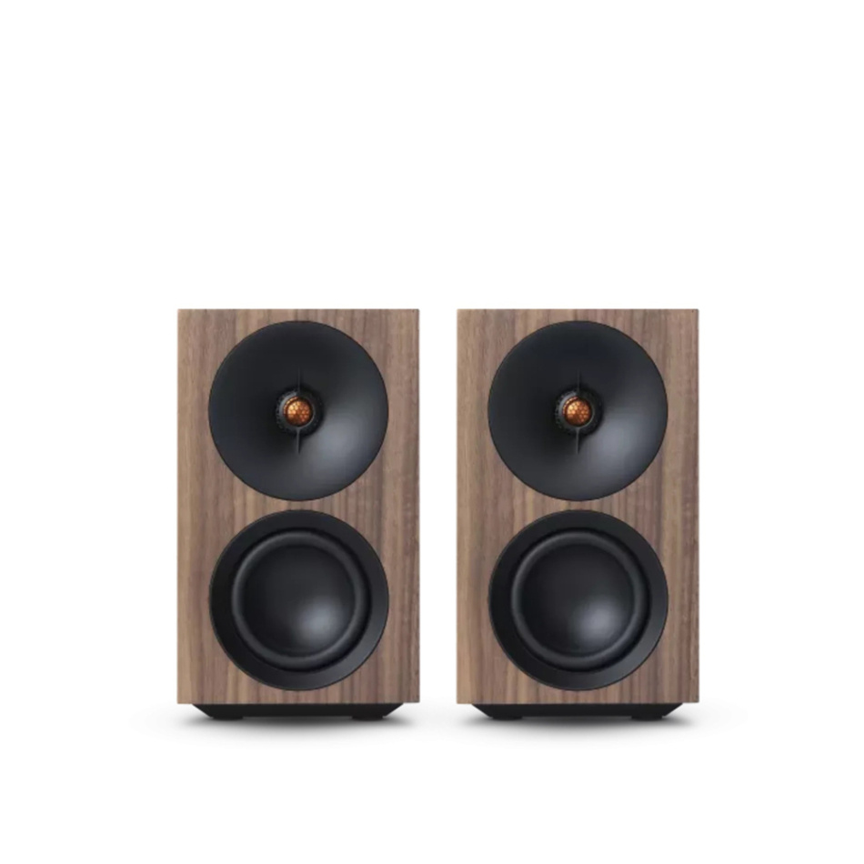 Cambridge Audio L/R S aktiva stereohögtalare med Bluetooth & DAC, valnöt par