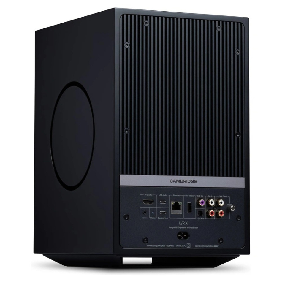 Cambridge Audio L/R X aktiva stereohögtalare med nätverk & HDMI eARC, svart par
