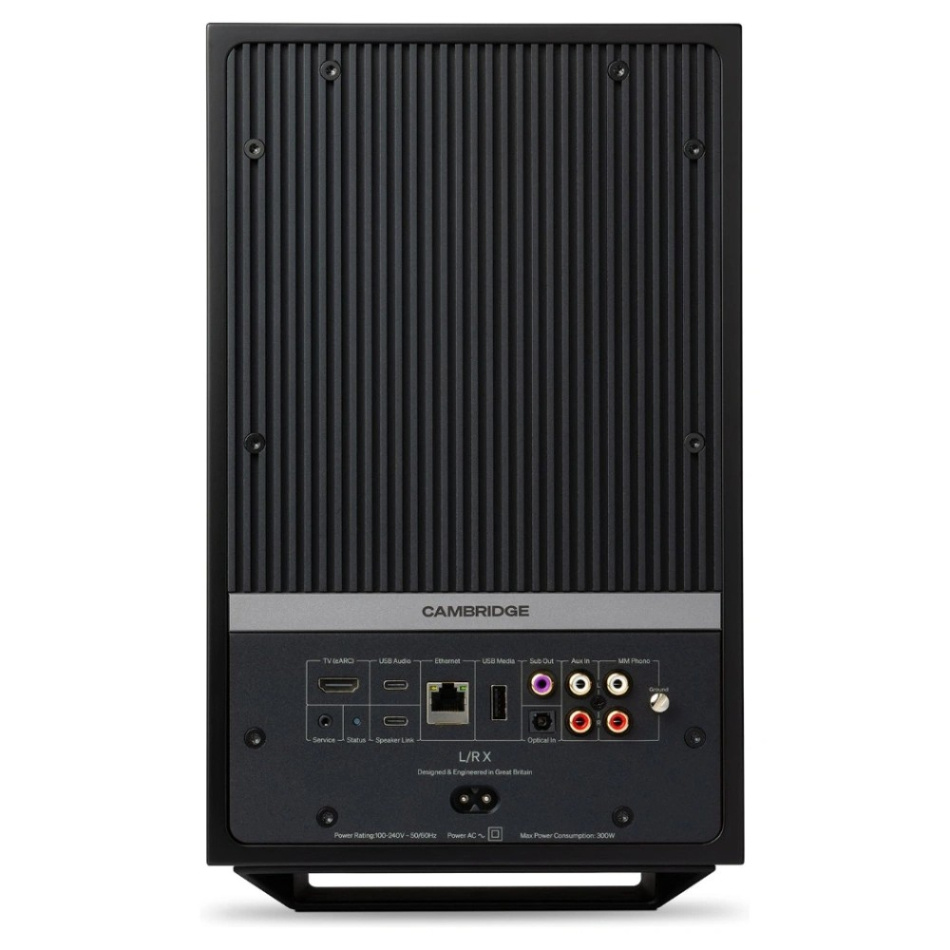 Cambridge Audio L/R X aktiva stereohögtalare med nätverk & HDMI eARC, svart par