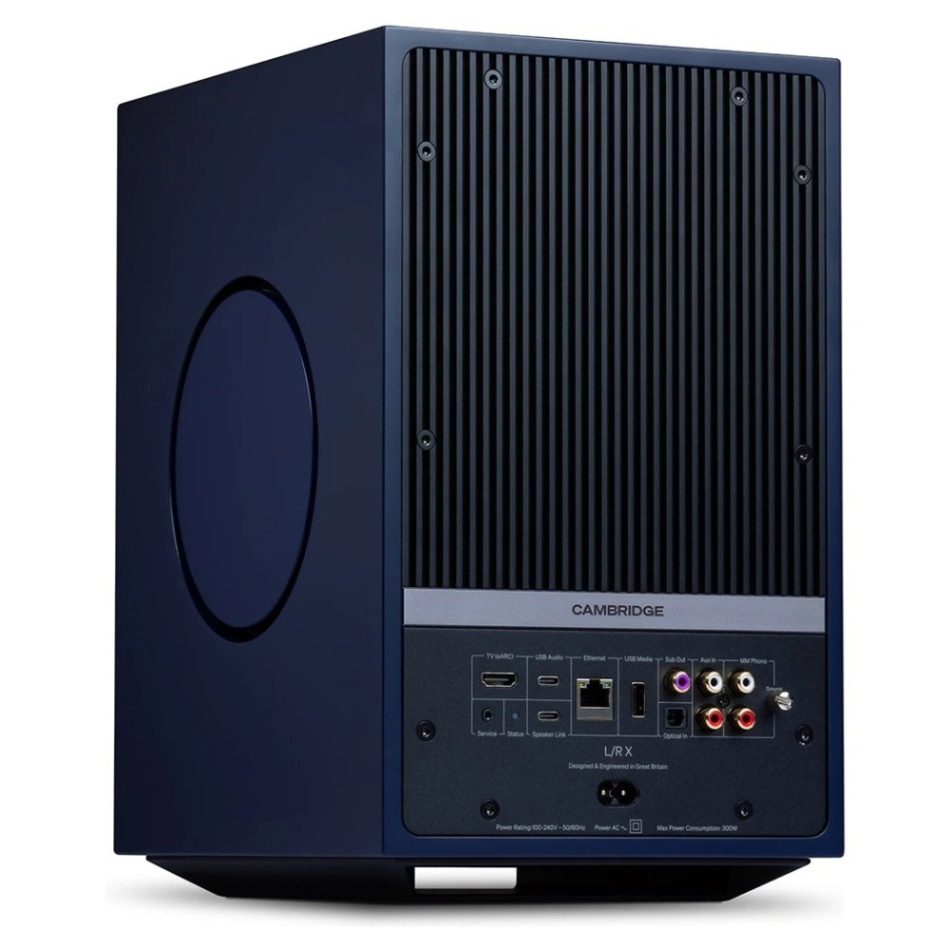 Cambridge Audio L/R X aktiva stereohögtalare med nätverk & HDMI eARC, blått par