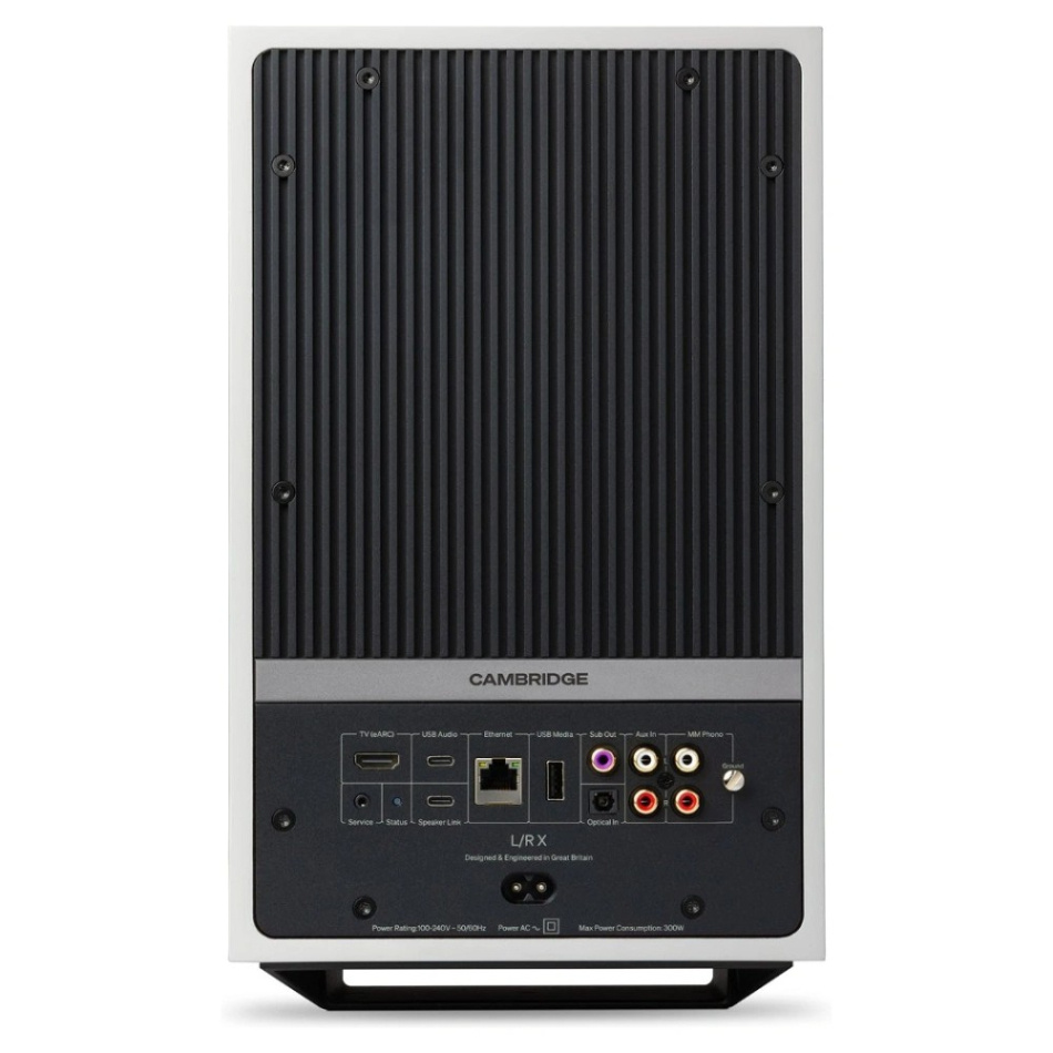 Cambridge Audio L/R X aktiva stereohögtalare med nätverk & HDMI eARC, vitt par