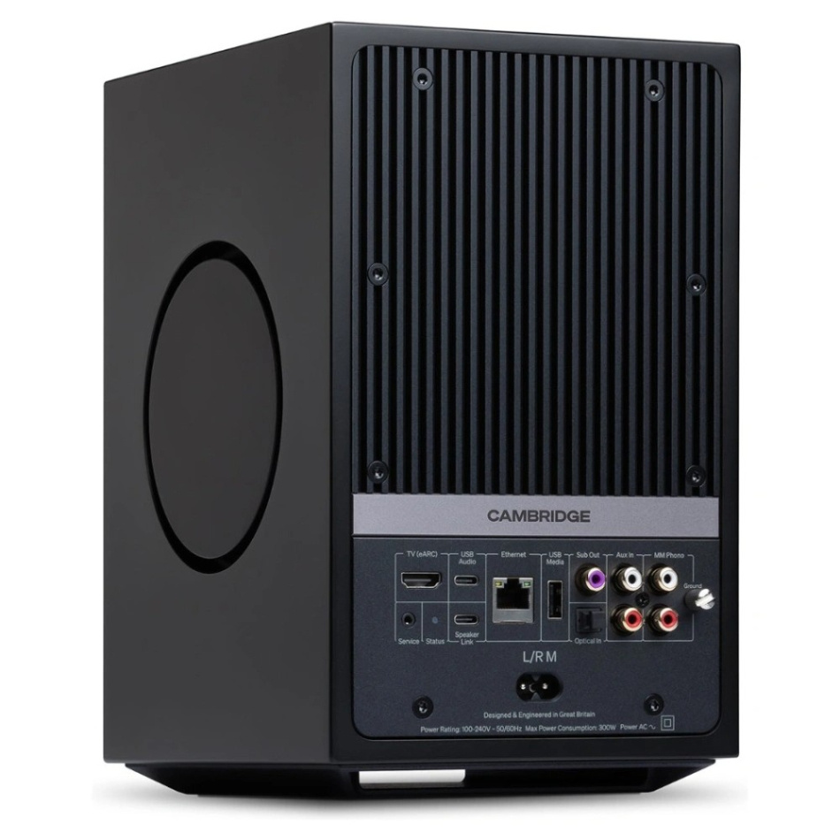 Cambridge Audio L/R M aktiva stereohögtalare med nätverk & HDMI eARC, svart par