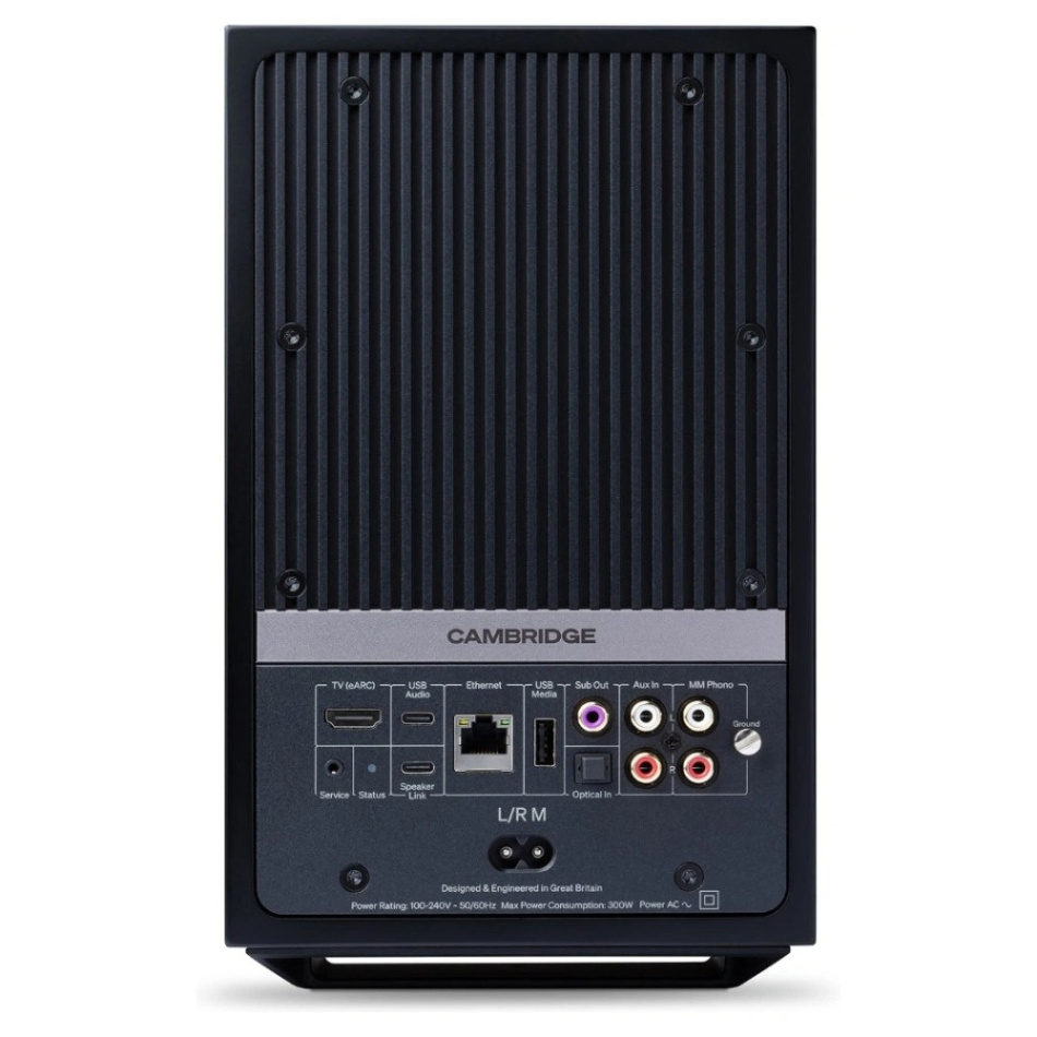 Cambridge Audio L/R M aktiva stereohögtalare med nätverk & HDMI eARC, svart par