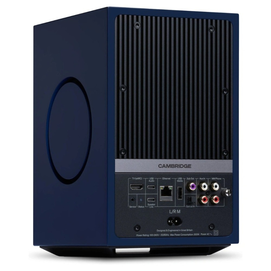 Cambridge Audio L/R M aktiva stereohögtalare med nätverk & HDMI eARC, blått par