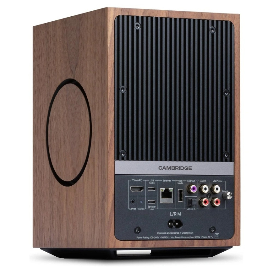Cambridge Audio L/R M aktiva stereohögtalare med nätverk & HDMI eARC, valnöt par