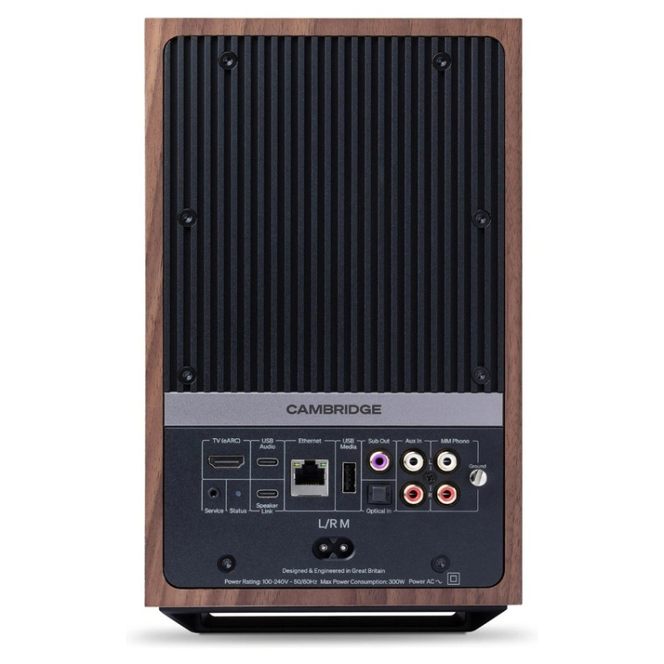 Cambridge Audio L/R M aktiva stereohögtalare med nätverk & HDMI eARC, valnöt par