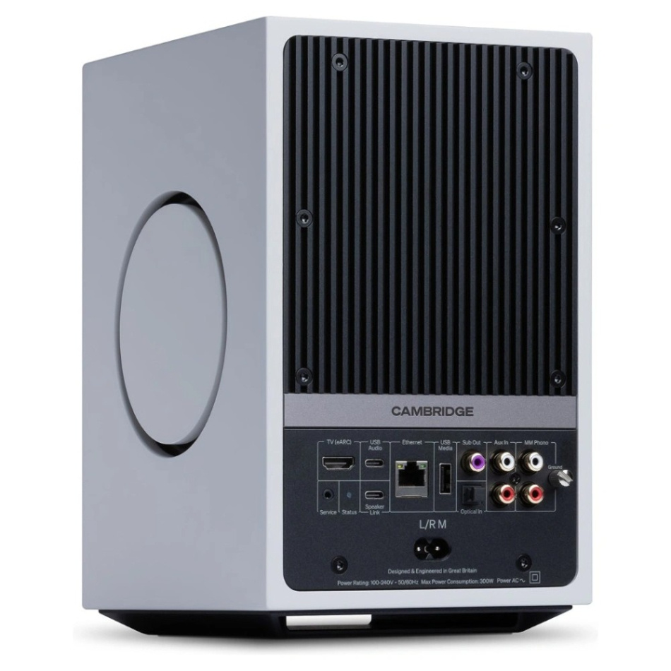 Cambridge Audio L/R M aktiva stereohögtalare med nätverk & HDMI eARC, vitt par