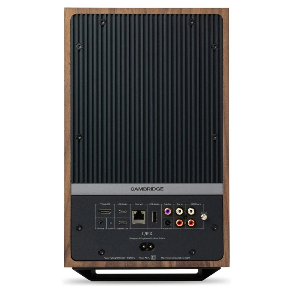 Cambridge Audio L/R X aktiva stereohögtalare med nätverk & HDMI eARC, valnöt par